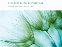 Tablet Screenshot of greenbriarcapitalcorp.com